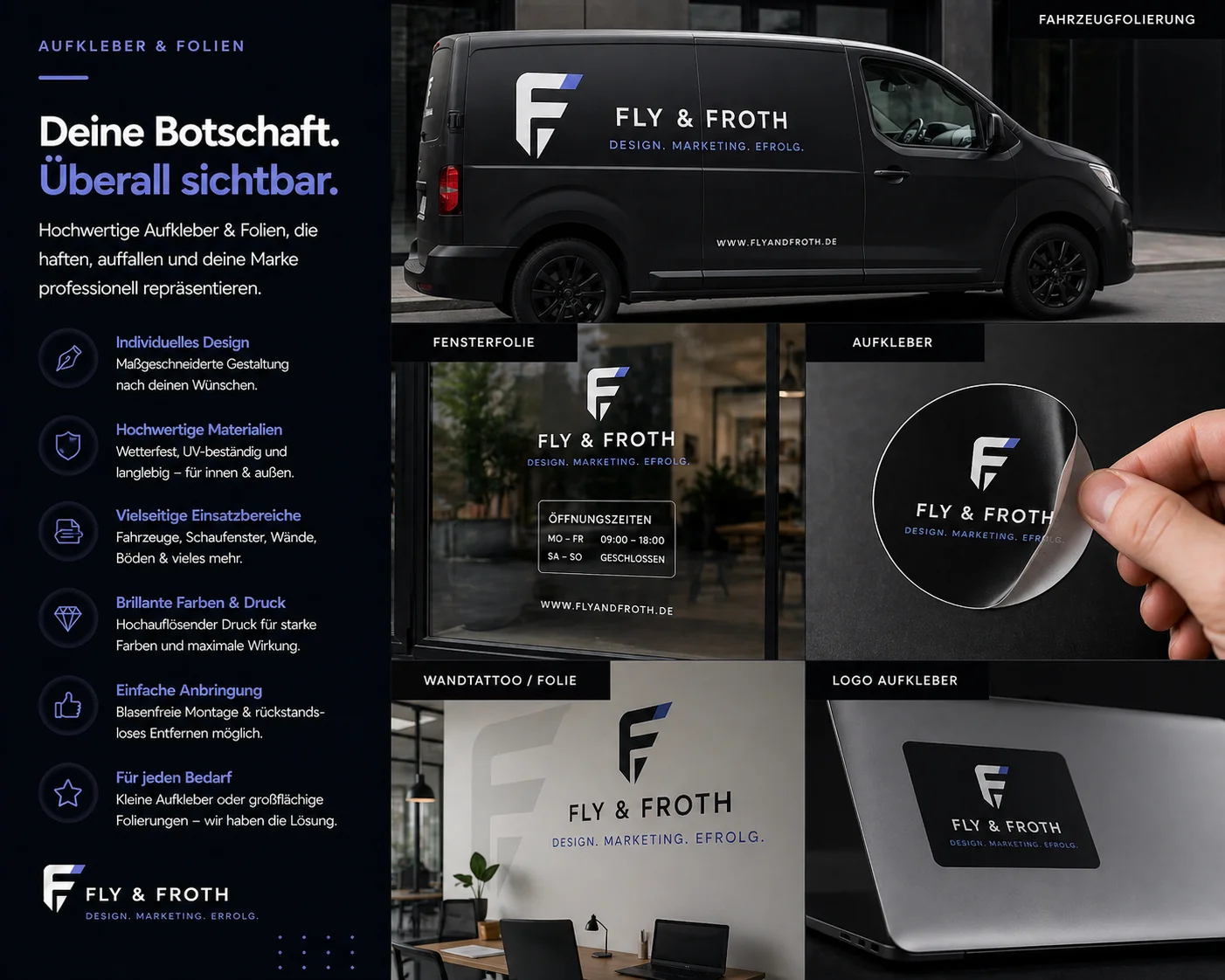 Aufkleber und Folien gestalten lassen Frankfurt – Fly & Froth