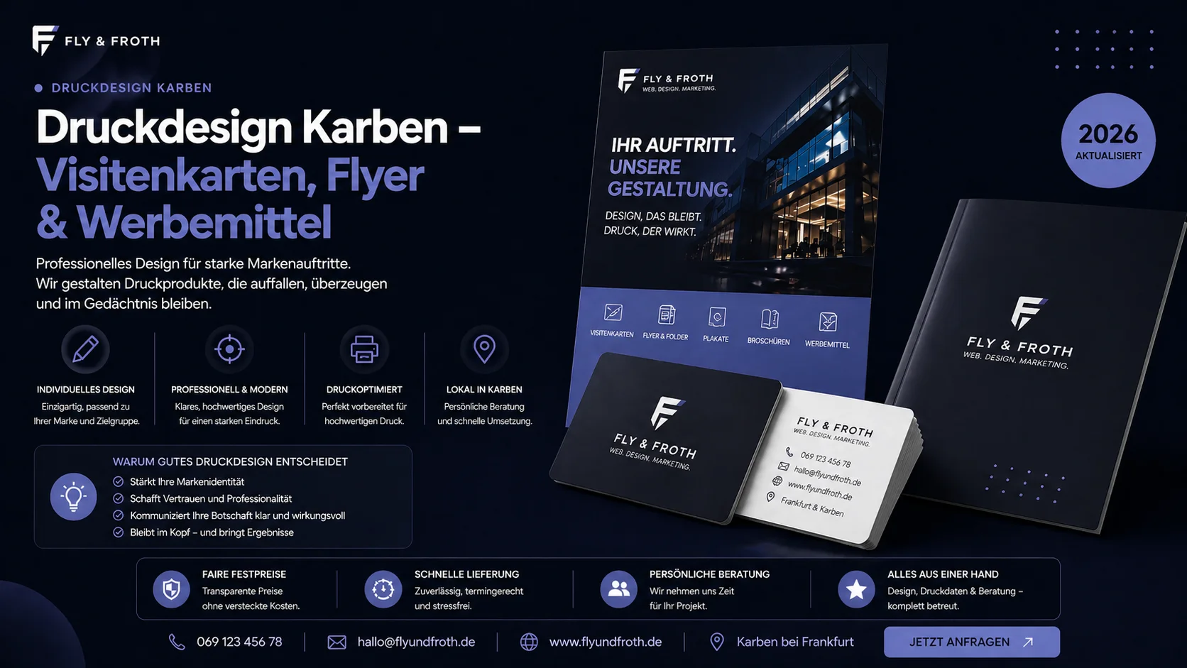Druckdesign Karben – Visitenkarten und Flyer gestalten lassen