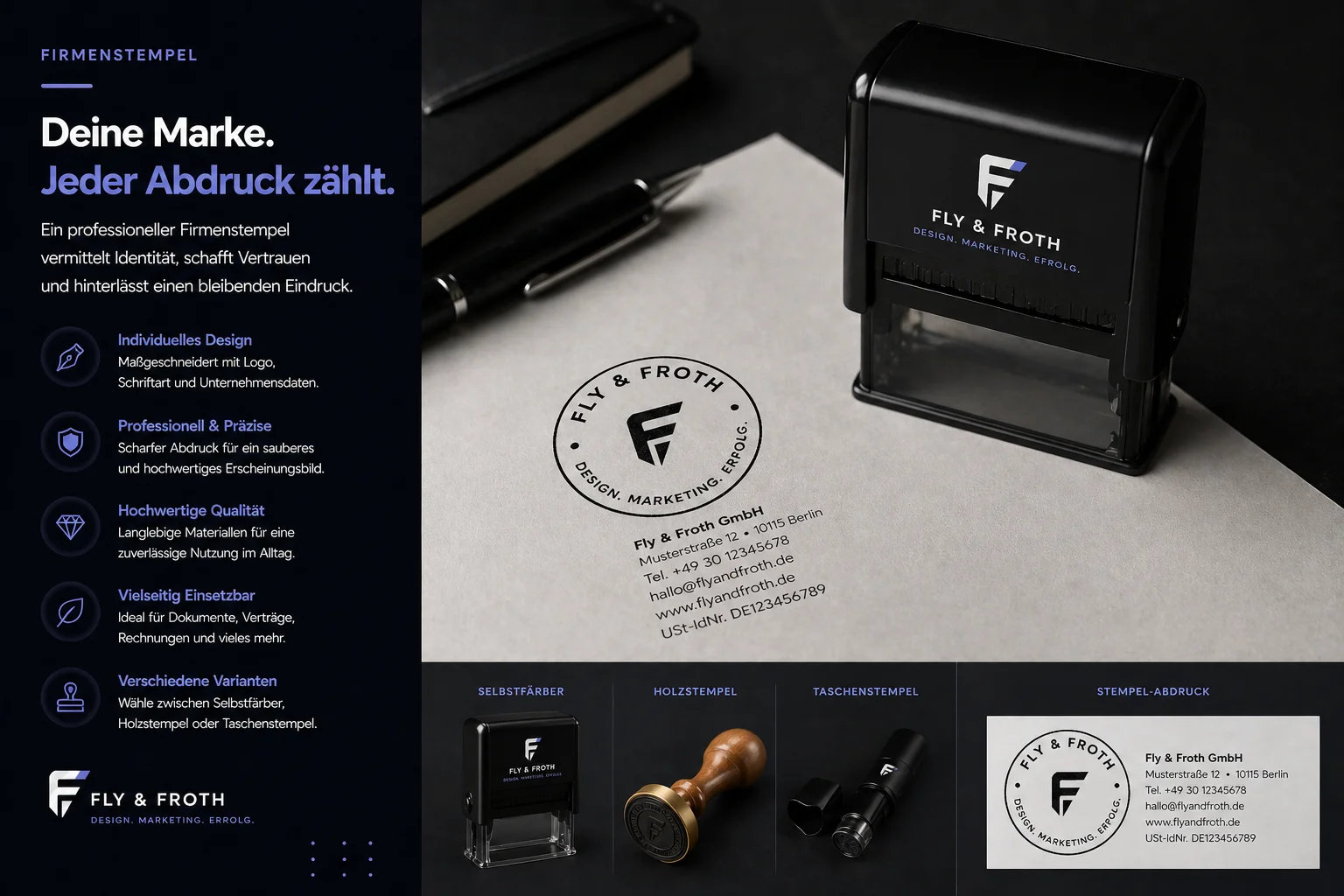 Firmenstempel gestalten lassen Frankfurt – Fly & Froth