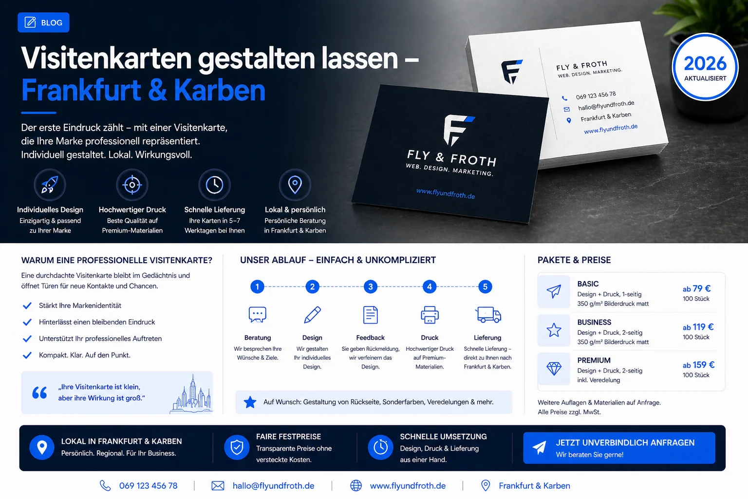 Visitenkarten gestalten lassen Frankfurt – Fly & Froth