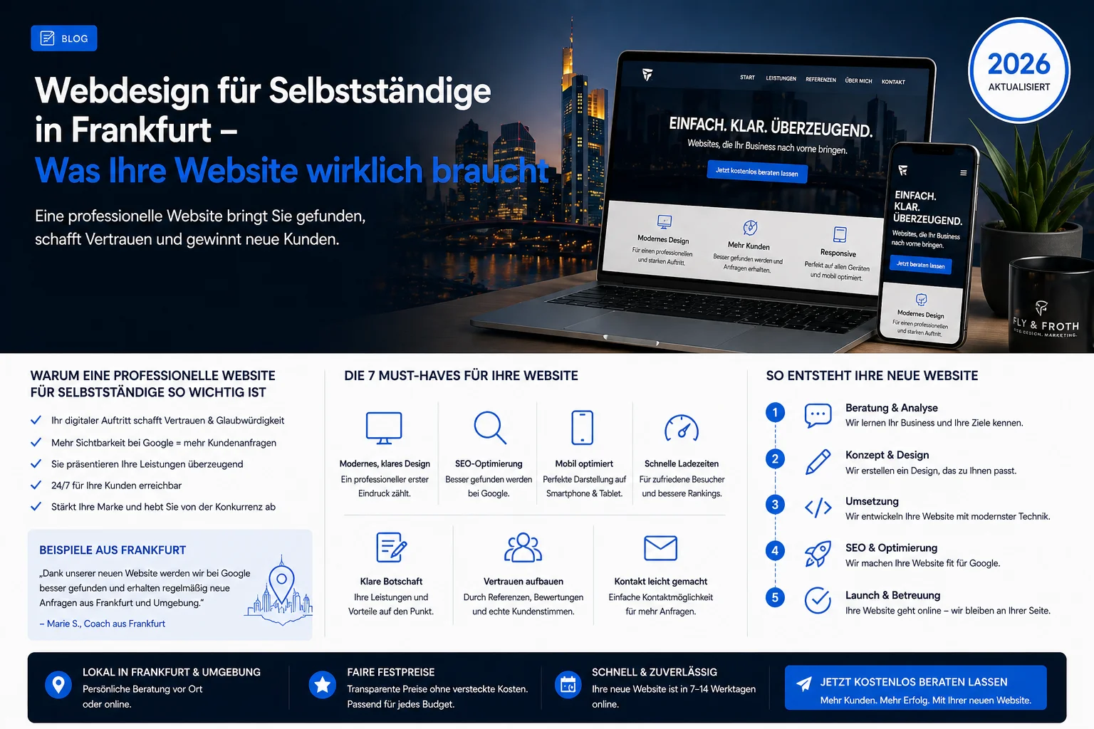 Webdesign für Selbstständige Frankfurt – Fly & Froth