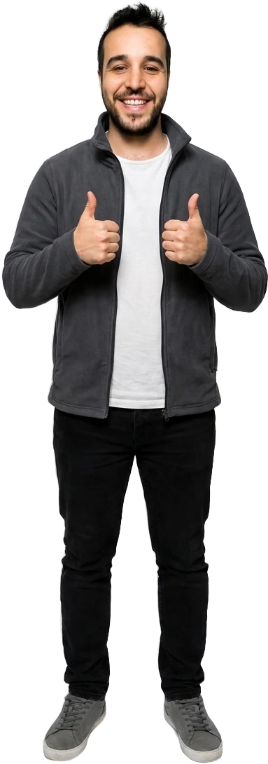 Mehmet Genco zeigt zwei Daumen hoch zu den Kundenstimmen