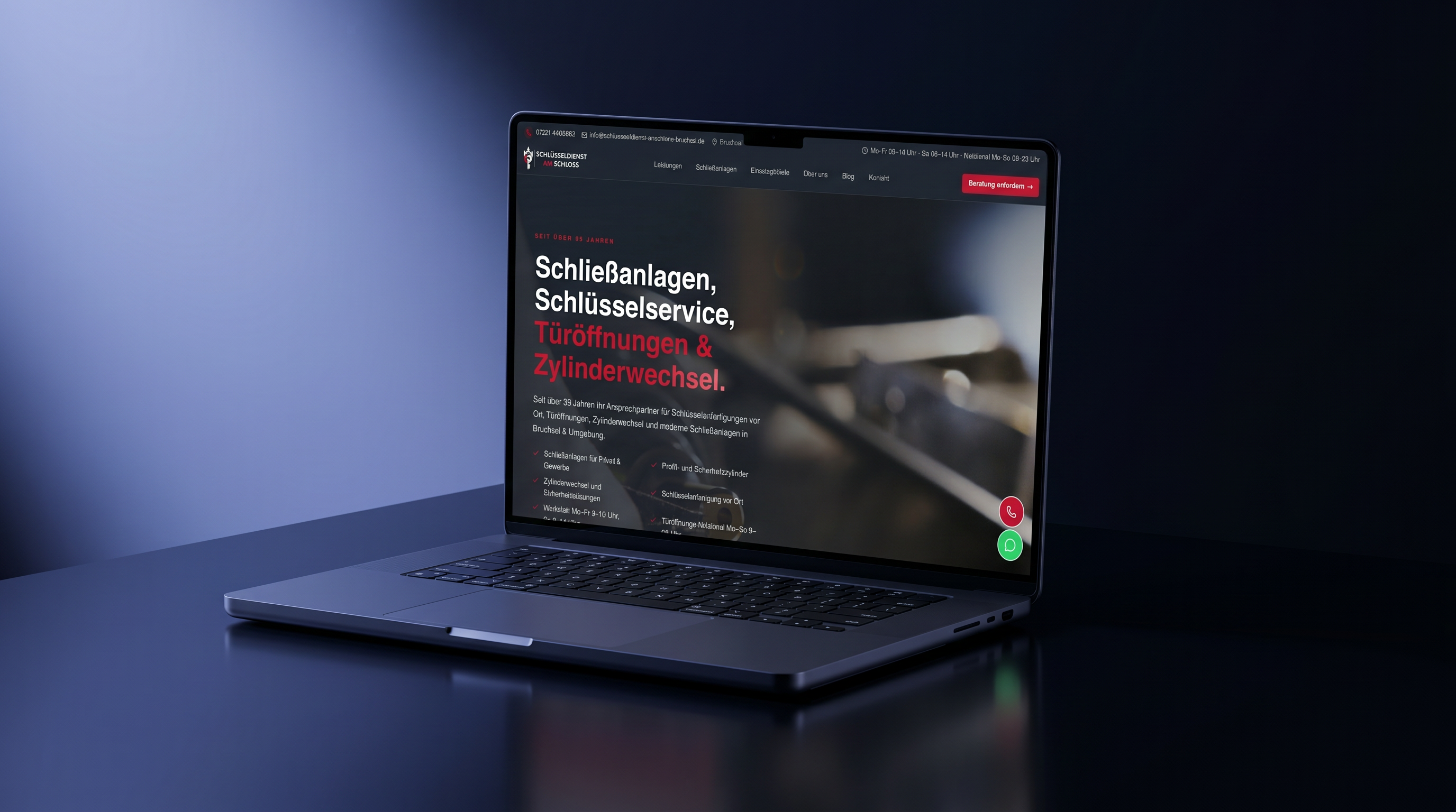 Schlüsseldienst am Schloss – Referenz für das Business+-Paket