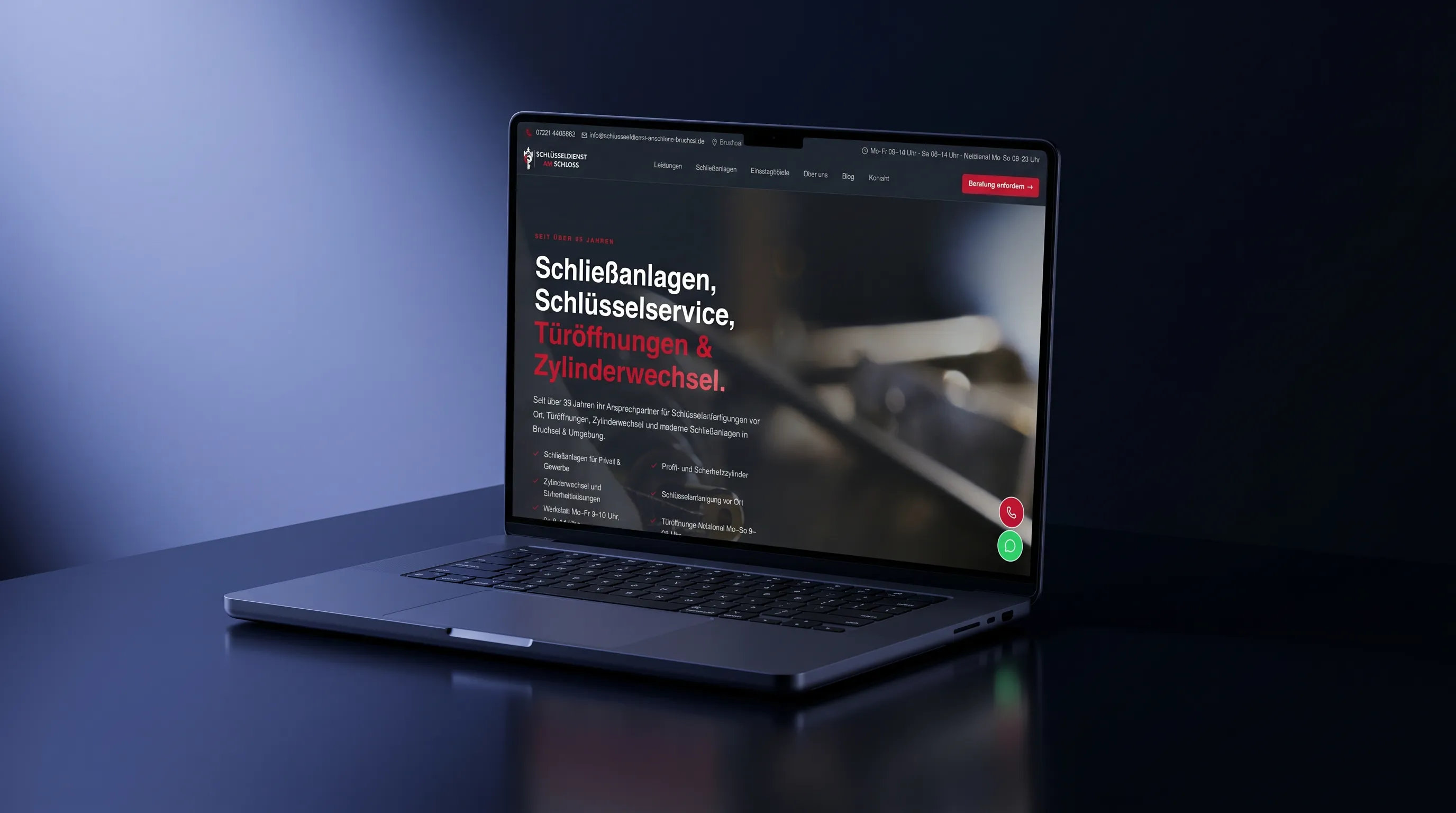 Schlüsseldienst am Schloss – Referenz für das Business+-Paket – Fly & Froth