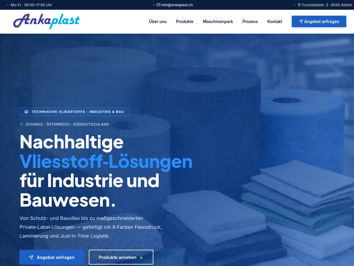 Website Ankaplast – von Fly & Froth